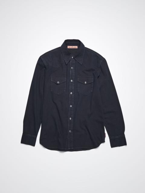 Denim button-up shirt - Blue/black