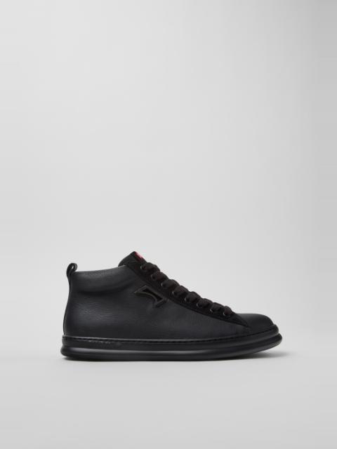 CAMPER Runner Black Leather and Nubuck Sneakers for Men.