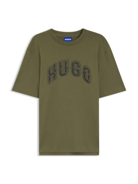 HUGO LOGO-GRAPHIC T-SHIRT IN COTTON JERSEY
