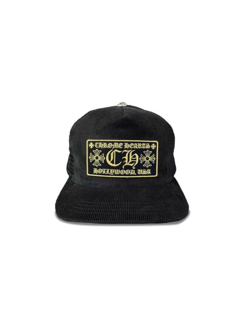 Chrome Hearts Hollywood Corduroy Trucker Hat 'Black/Gold'