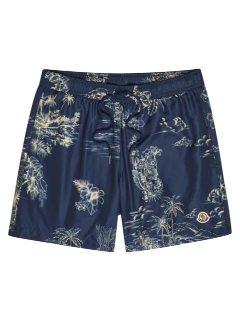 Moncler Moncler Floral-print Nylon Swim Shorts