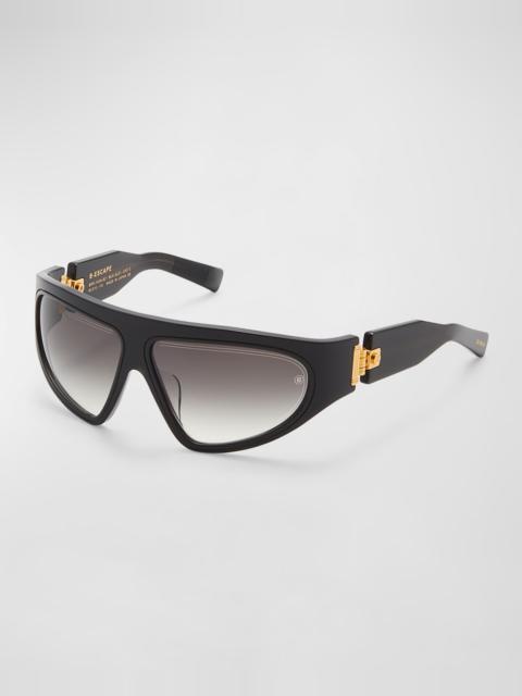 Balmain B-Escape Acetate & Titanium Wrap Sunglasses
