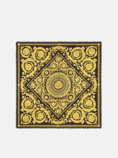 VERSACE Printed Cashmere-Blend Fringed Shawl 140 cm