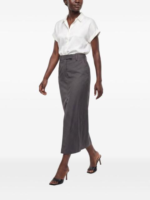 Brunello Cucinelli high-waisted slit-detail midi skirt