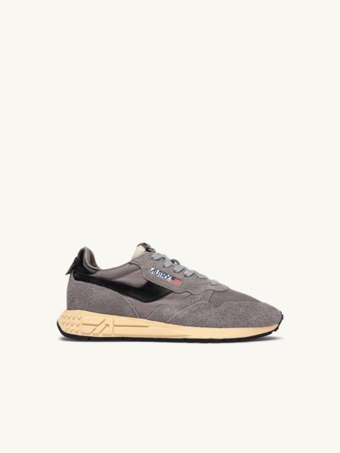 AUTRY REELWIND LOW SNEAKERS IN LEAD AND BLACK NYLON AND SUEDE