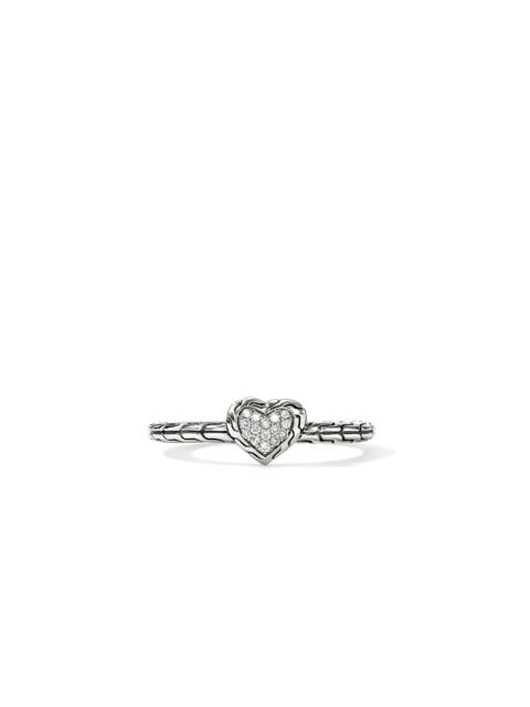 JOHN HARDY JH Essential Heart Ring, Sterling Silver, Diamonds