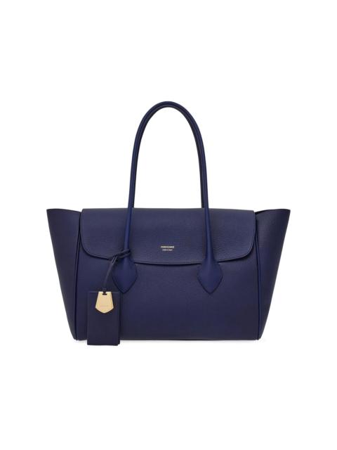 FERRAGAMO Women's Large Firenze Leather Tote Bag - Midnight