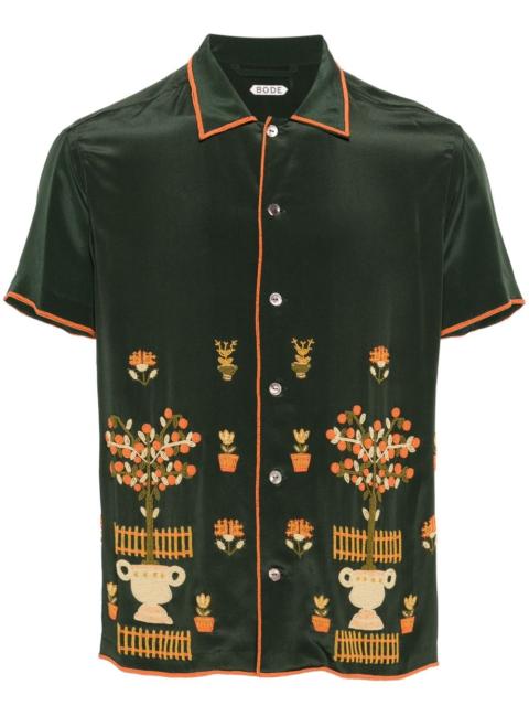 BODE bead-embellished silk shirt