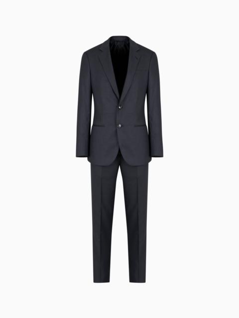 GIORGIO ARMANI Manhattan Line virgin-wool single-breasted suit with a micro-check motif