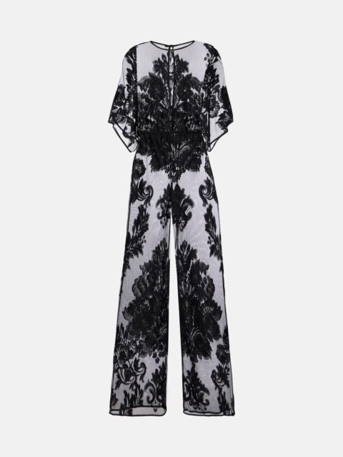 NORMA KAMALI Obie floral mesh jumpsuit