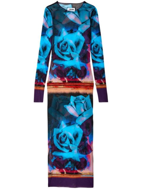 Jean Paul Gaultier floral-print mesh maxi dress