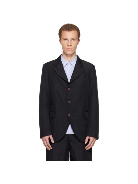 Comme des Garçons Homme Plus Black Polyester Twill Garment Dyed Blazer