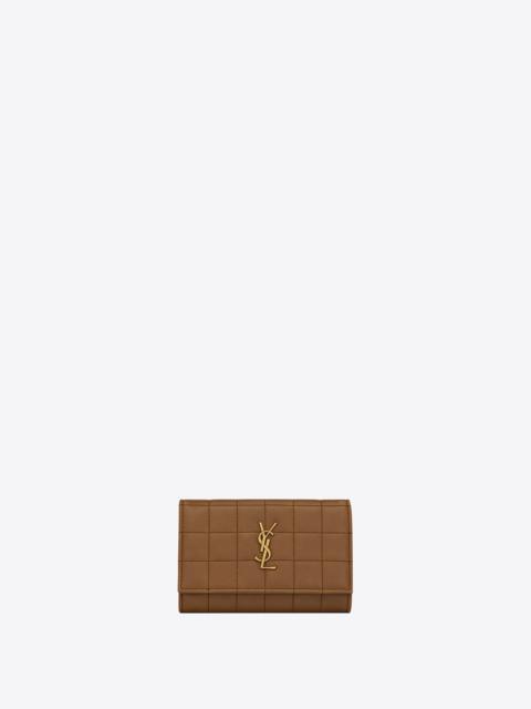 SAINT LAURENT cassandre matelassé carré small envelope wallet in lambskin
