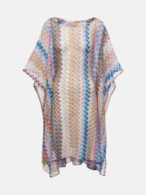 Metallic knit beach cover-up