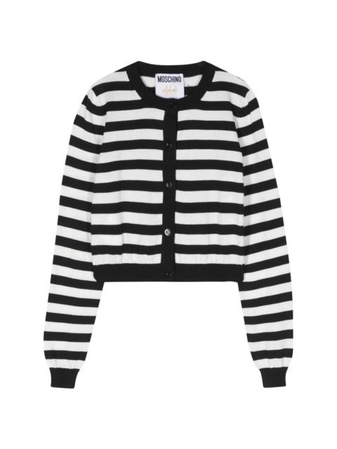 striped cropped cotton cardigan