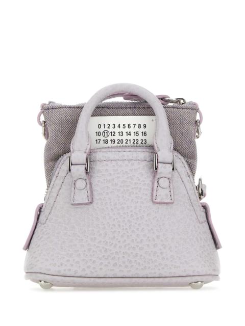 Maison Margiela Maison Margiela Women Lilac Leather And Fabric 5Ac Classique Baby Handbag