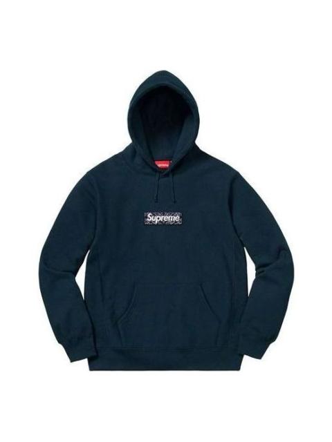 Supreme Supreme Bandana Box Logo Hooded Sweatshirt Navy | REVERSIBLE