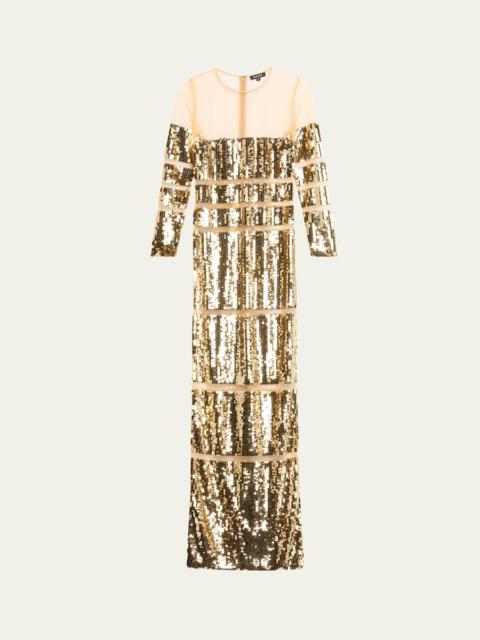 RETROFÊTE Desi Sequined Panel Dress
