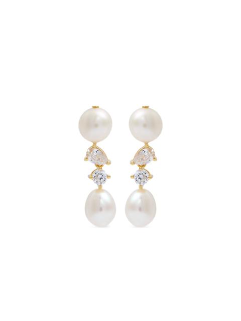 Completedworks pearl and cubic zirconia embellished earrings