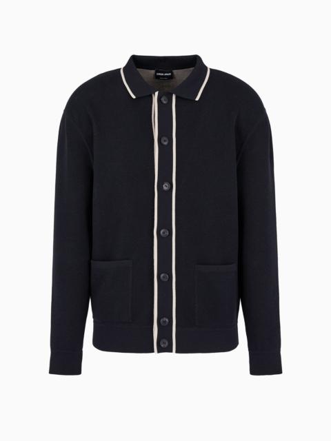 GIORGIO ARMANI Cotton, silk and cashmere cardigan