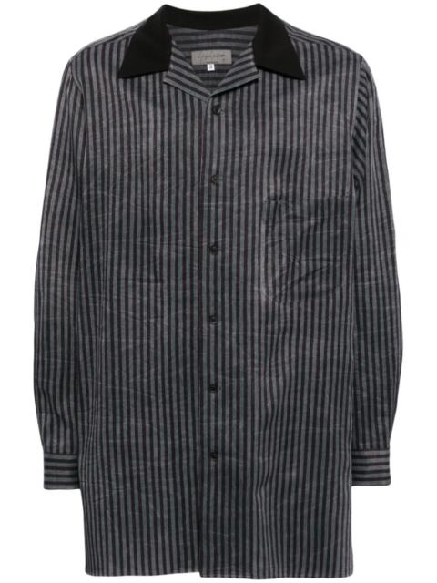 Yohji Yamamoto striped open-collar shirt