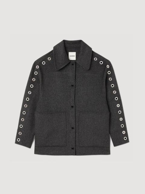 Sandro Oversized coat with eyelets
