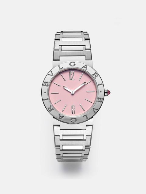 BVLGARI Bvlgari Bvlgari 33mm stainless steel watch with rubellite