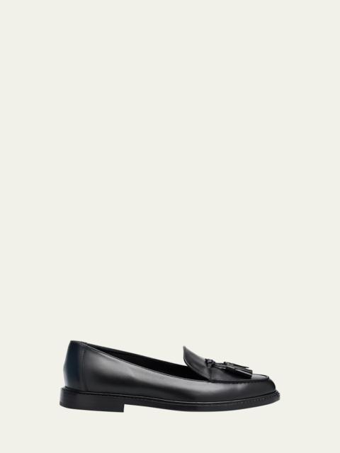 Manolo Blahnik Bucky Leather Loafers
