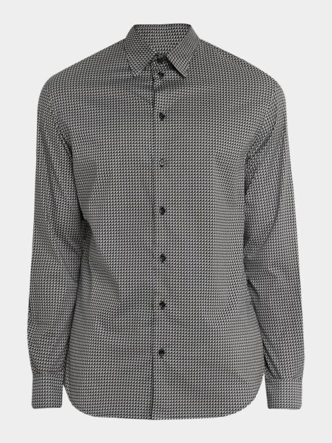 EMPORIO ARMANI Men's Contrast Geometric Button-Front Shirt
