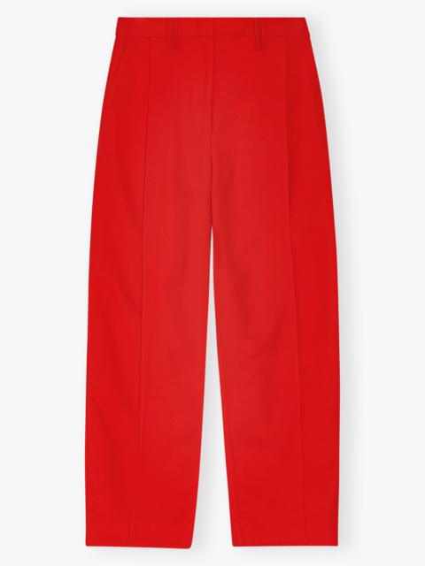 GANNI RED TWILL SUITING PANTS