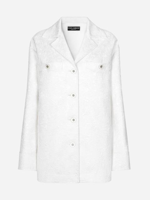 Dolce & Gabbana Short single-breasted brocade coat