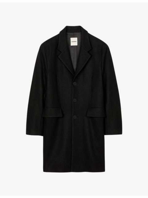Sandro Button-Up Regular-Fit Wool And Cashmere-Blend Coat