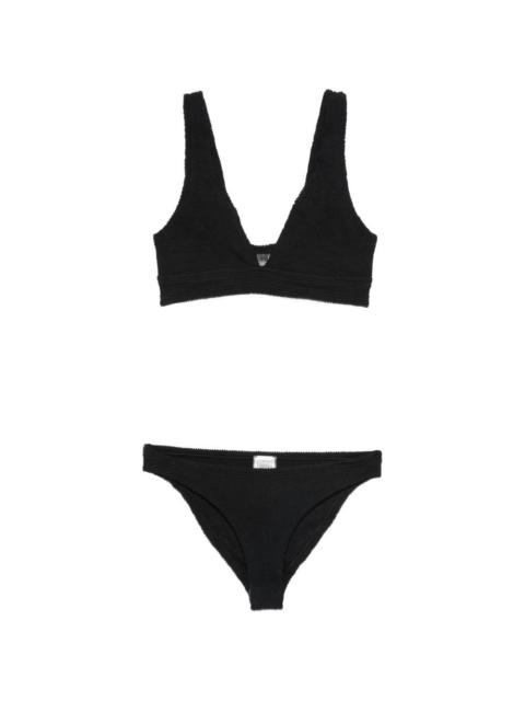 Hunza G crinkle V-neck swimwear