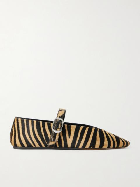 LE MONDE BÉRYL Stella Zebra-print Calf Hair Mary Jane Ballet Flats