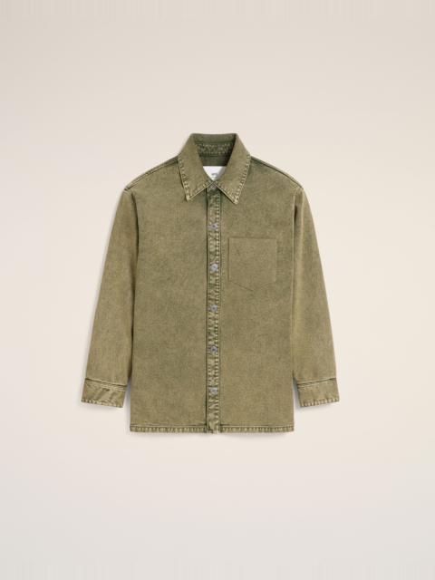 AMI Paris GREEN COTTON AMI DE COEUR OVERSHIRT