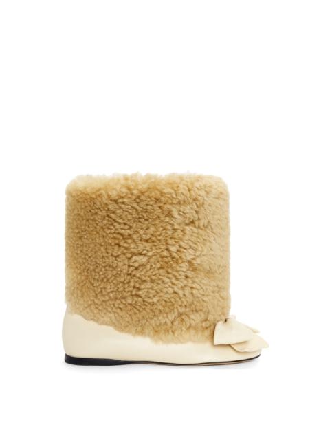 Loewe Toy flat bootie in shearling and lambskin