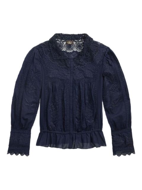RRL by Ralph Lauren lace-insert blouse