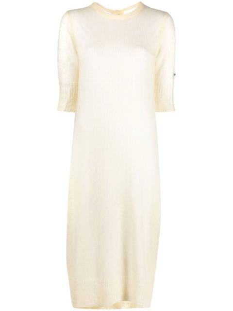 GANNI embroidered-logo detail dress