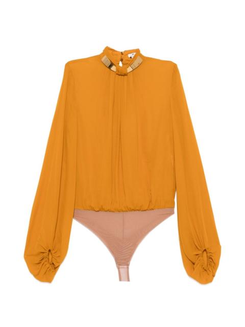 ELISABETTA FRANCHI gold-tone plaque blouse