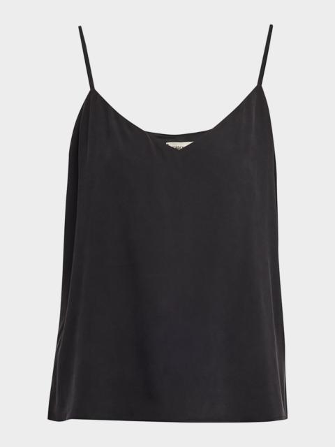 Jane V-Neck Spaghetti-Strap Silk Tank