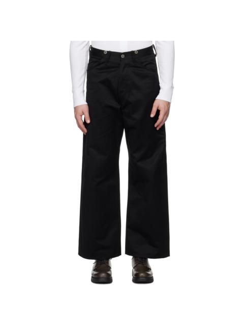 TAIGA TAKAHASHI Black Lot.209 Buckle-Backed Trousers TAIGA TAKAHASHI Black Lot.209 Buckle-Backed Trousers