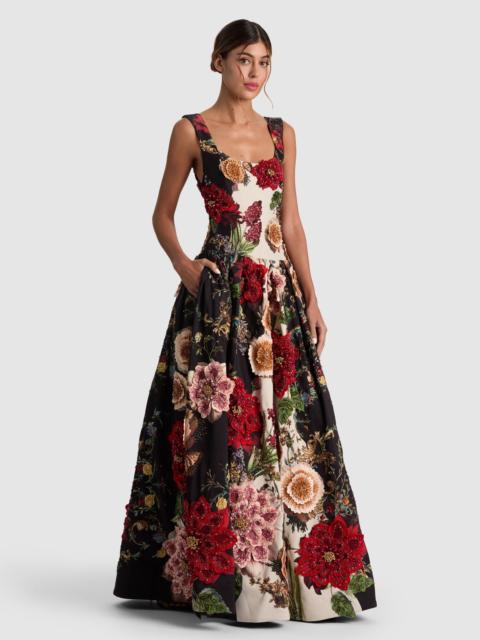 Alice + Olivia MAXINE EMBELLISHED DROP WAIST GOWN