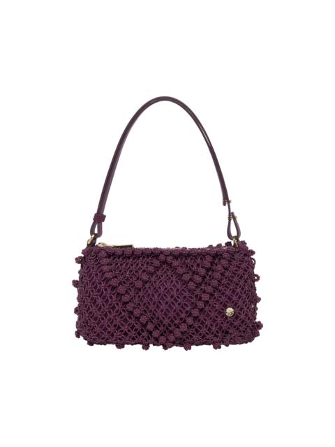 ALÉMAIS Leather Macrame Clutch Grape