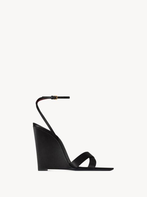 SAINT LAURENT BIBI WEDGES IN SATIN CREPE