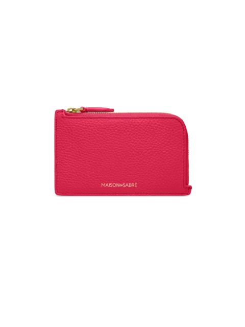 MAISON de SABRÉ Women's Leather Zip Card Holder - Shibuya Fuchsia