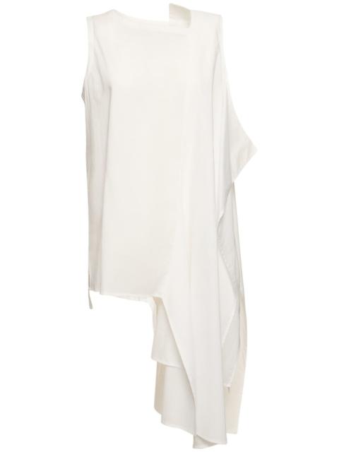 Yohji Yamamoto Sleeveless asymmetric draped cotton top