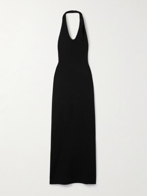 SIR. Solari Stretch Recycled-jersey Halterneck Maxi Dress