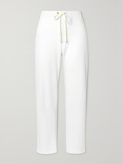 JAMES PERSE Cropped Supima Cotton-terry Track Pants