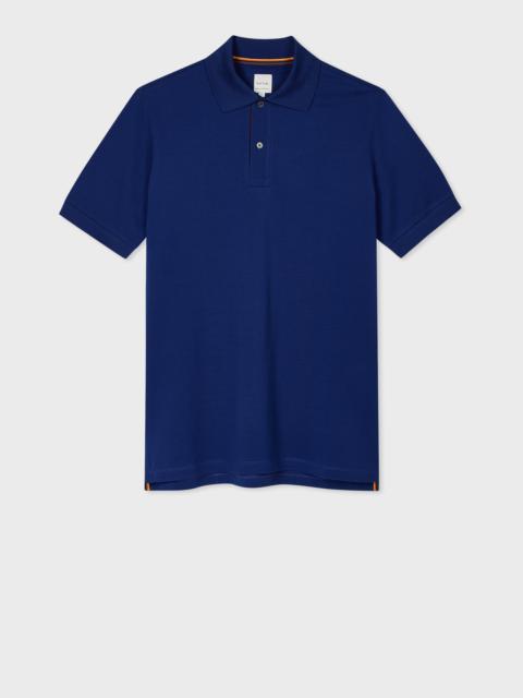 Cobalt Blue 'Artist Stripe' Placket Polo Shirt