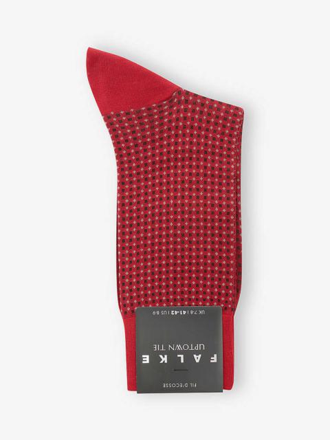 FALKE Uptown Tie geometric-print cotton-blend socks